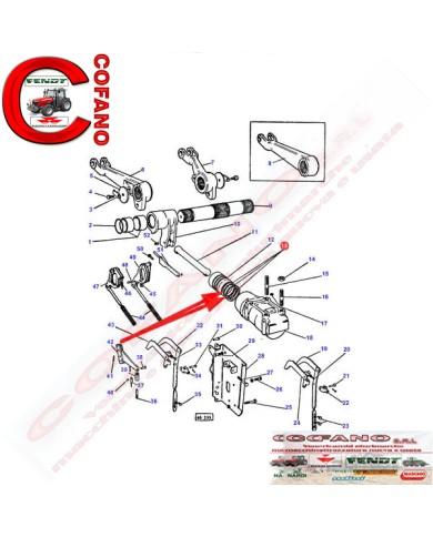 Anello pistone idraulico Ø 77 mm Massey Ferguson serie 100-200-500
