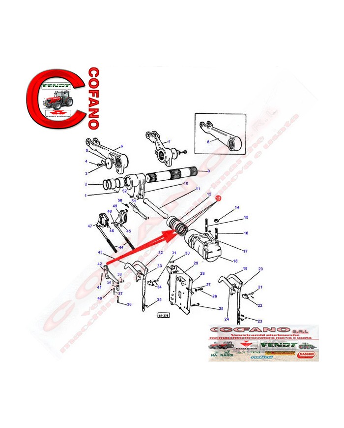 Anello pistone idraulico Ø 77 mm Massey Ferguson serie 100-200-500