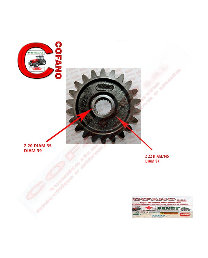 Ingranaggio cambio Z 22 Maschio Gaspardo Ingranaggio cambio Z 22 Maschio Gaspardo