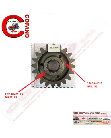 Ingranaggio albero trazione laterale Z 20 Frese Maschio G