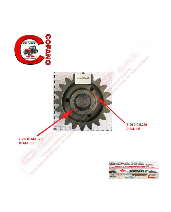 Ingranaggio albero trazione laterale Z 20 Frese Maschio G