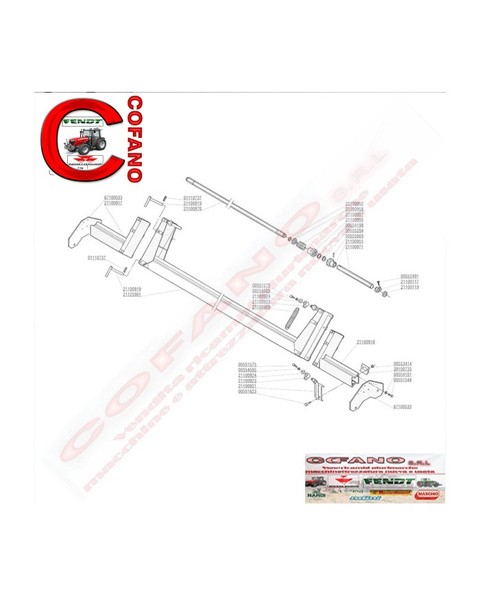 Morsetto blocca barra centrale Frese Maschio modello K