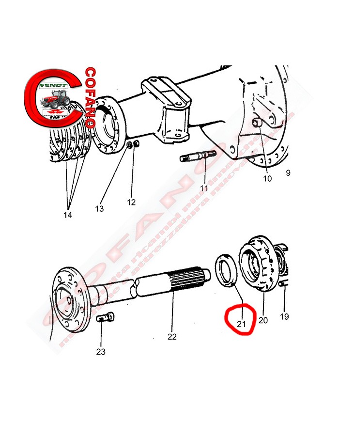 Paraolio assale posteriore freni a tamburo Massey Ferguson Paraolio assale posteriore freni a tamburo Massey Ferguson