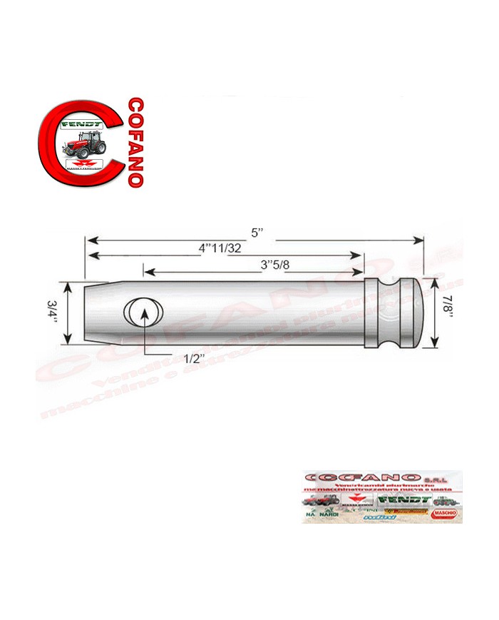 Perno Spinotto 19x92mm Cat. 1