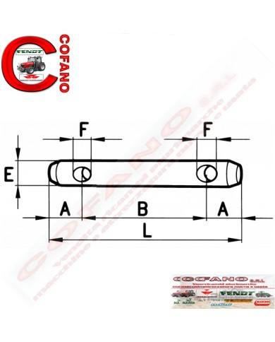 Perno per 3°punto d. 25 x 254 x 210 mm Perno per 3°punto d. 25 x 254 x 210 mm