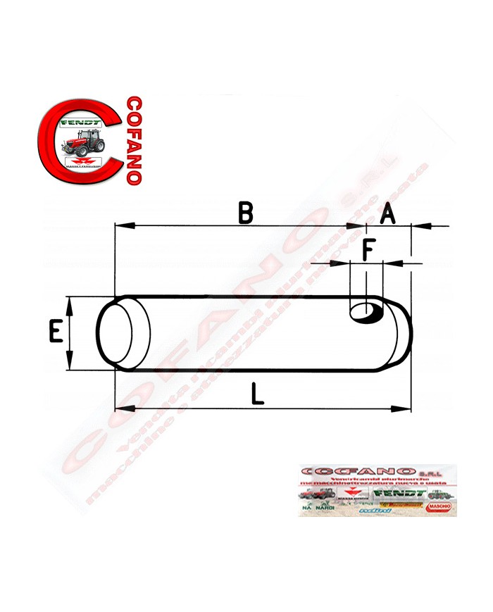 Perno per 3° punto Lungh 146 mm x Ø 25.4 mm Perno per 3° punto Lungh 146 mm x Ø 25.4 mm