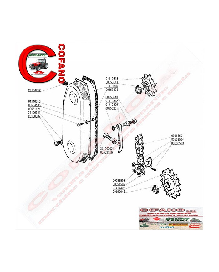 PIGNONE SUPERIORE PER CATENA FRESE MOD B MASCHIO GASPARDO