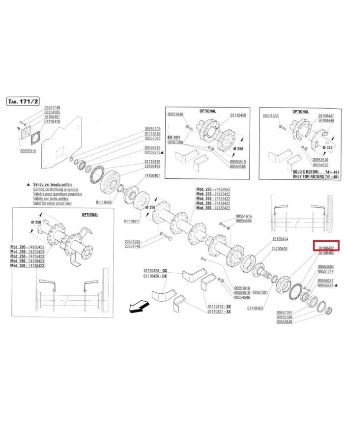 Mozzo rotore frese Maschio SC - M28100432R