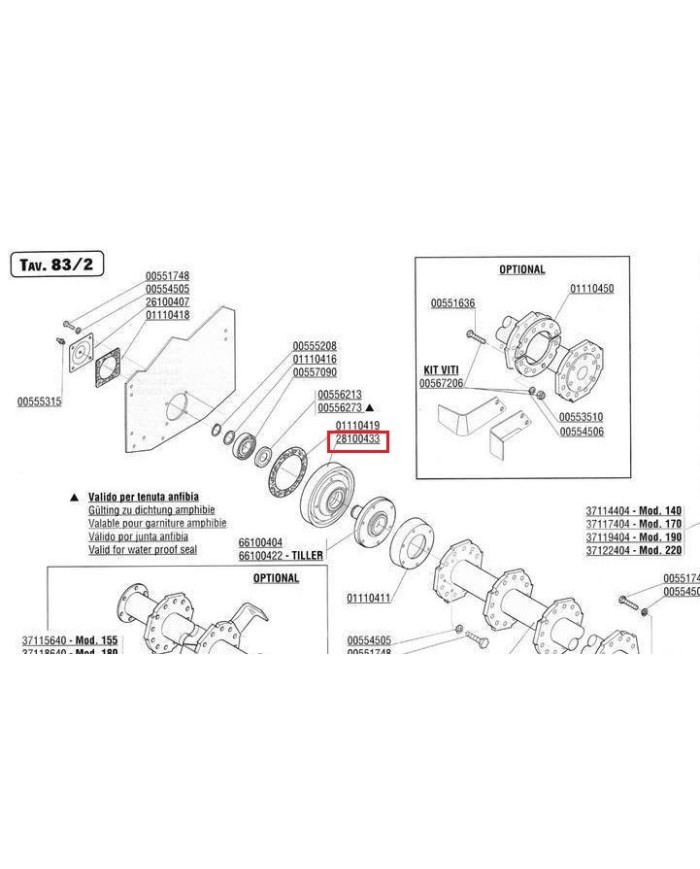 Supporto rotore lato esterno frese Maschio NC - M28100433R