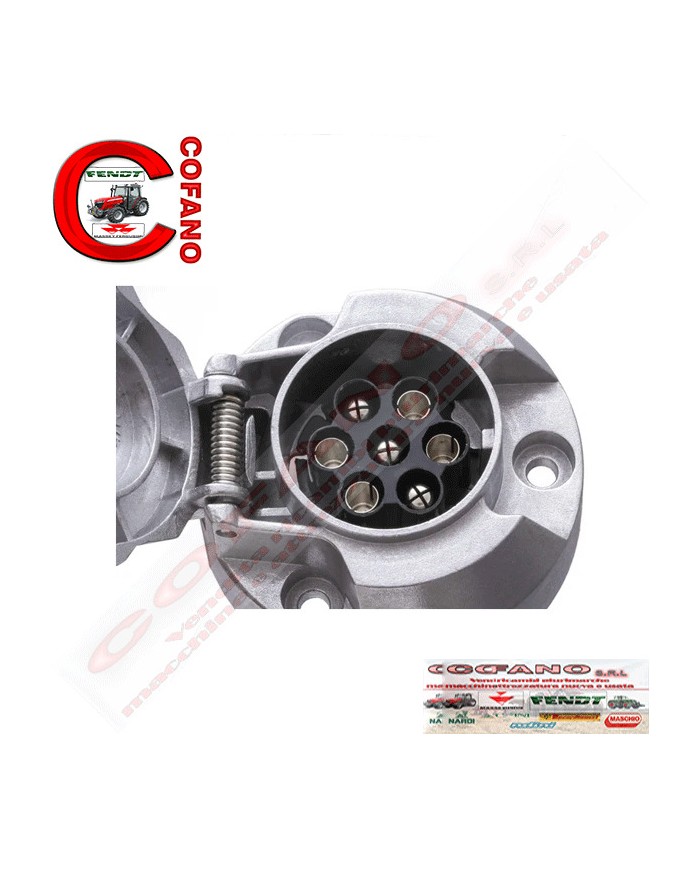 Presa rimorchio 7 poli 12 V colore argento