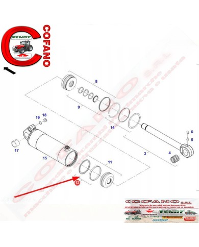 Kit tenuta pistoni sollevatore Massey Ferguson - Fendt