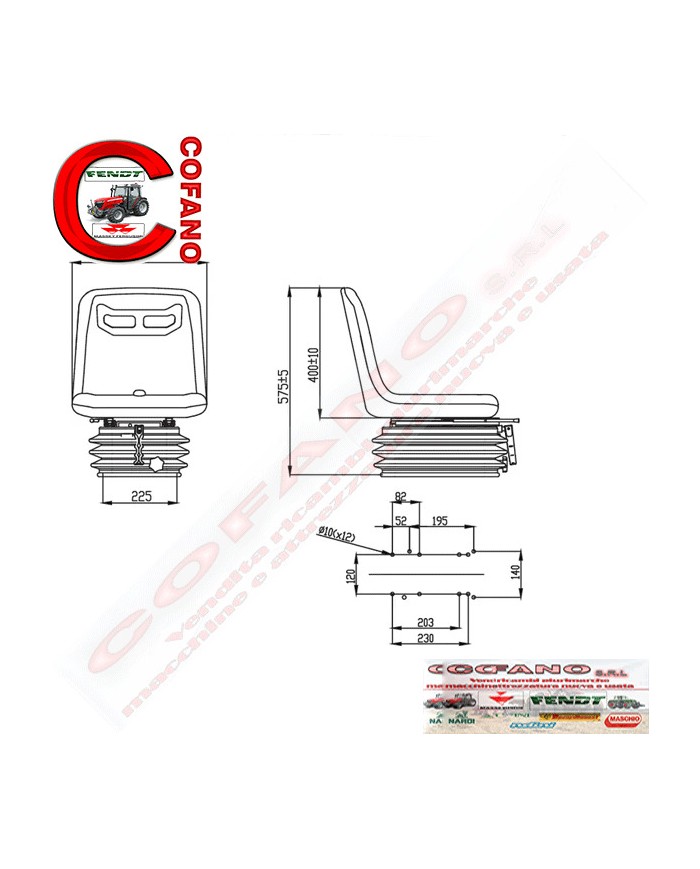 Sedile per trattore universale con sospensione meccanica Sedile per trattore universale con sospensione meccanica