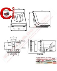 Sedile universale per trattore con guide regolabili TS12000GP