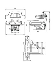 Sedile per trattore Gopart TS15601GP con cintura di sicurezza