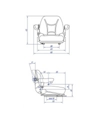 Sedile con molleggio universale per macchine edili e agricole