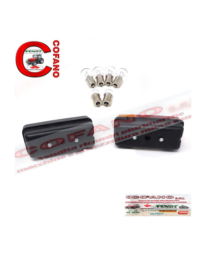 Coppia Fari Kit Fanali Posteriori Trattore Carrello Rimorchio e Lampadine