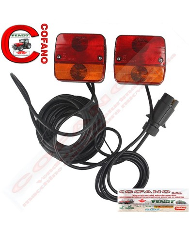 Kit set luci stop fanali posteriori magnetiche rimorchio carrello trattore auto