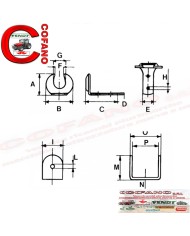 Piastrina di attacco per tirante cofano trattore Piastrina di attacco per tirante cofano trattore