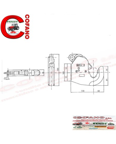 Gancio rapido automatico per bracci inferiori CBM Cat.2