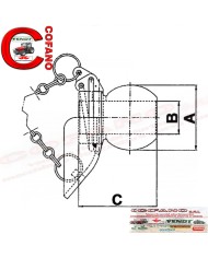 Rotula con profilo conico Cat.2 completo di catena e spina a scatto 11mm