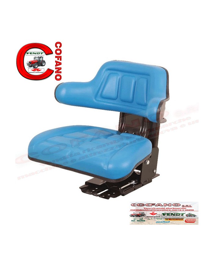 Sedile universale con molleggio meccanico Blu in PVC