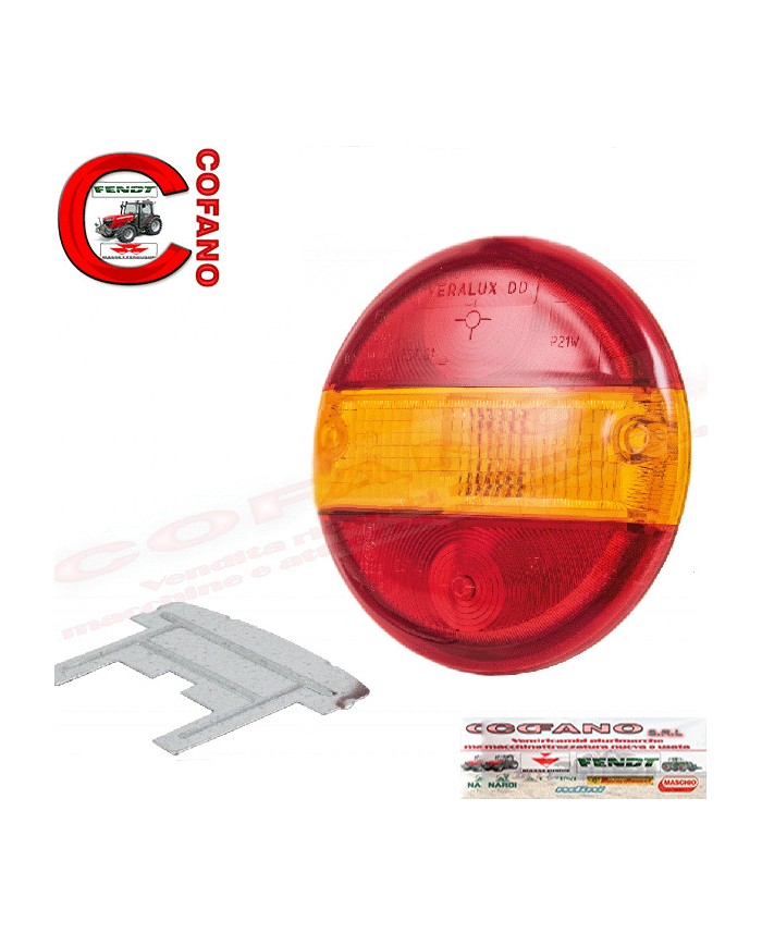 Rodovetro Sx - Dx - Rosso Arancio con supporti