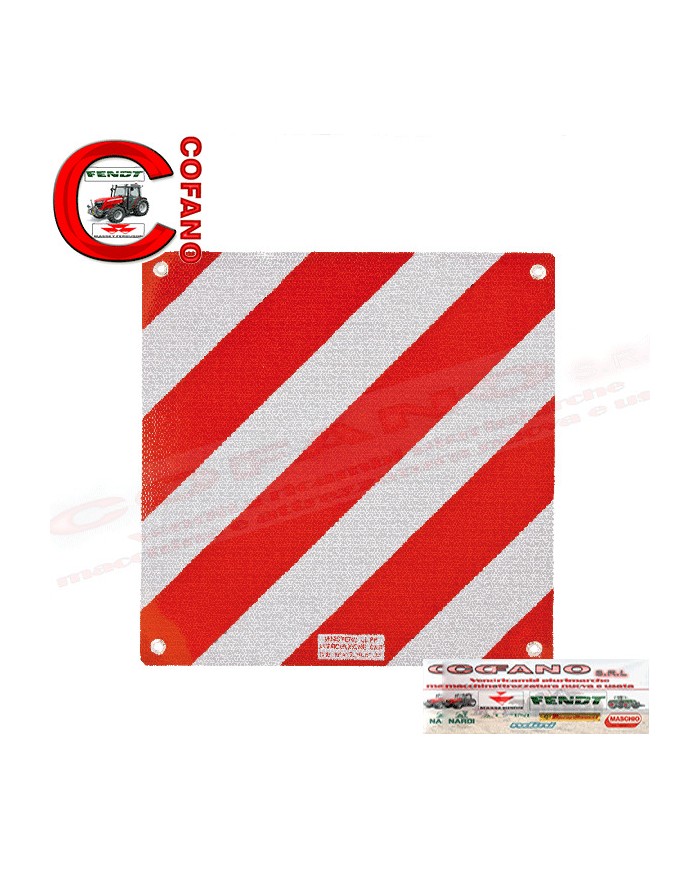 Pannello segnalazione carichi sporgenti bianco/rosso 500x500mm