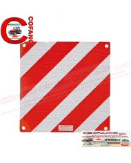 Pannello segnalazione carichi sporgenti bianco/rosso 500x500mm