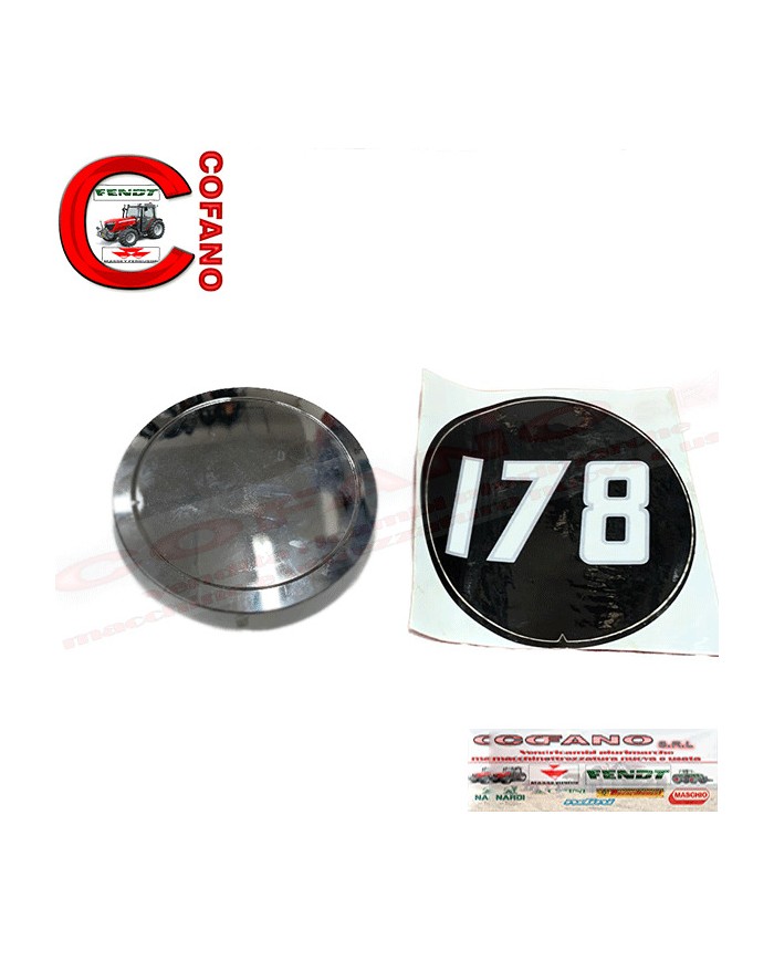 Kit emblema in alluminio più adesivo Massey Ferguson 178