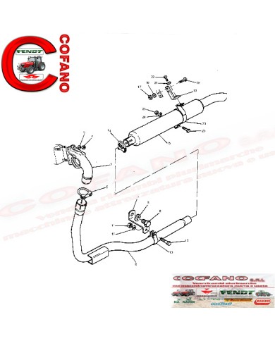 Kit scarico da orizzontale a verticale per Massey Ferguson serie 300