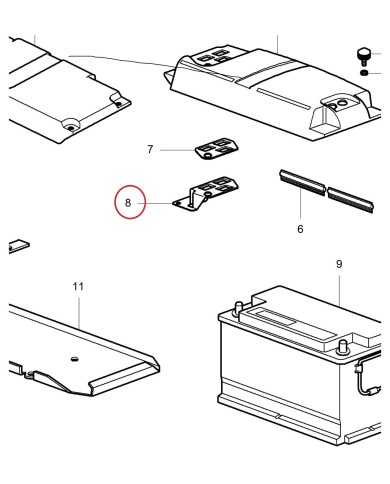Supporto staffa batteria Massey Ferguson serie 3400 - SHL