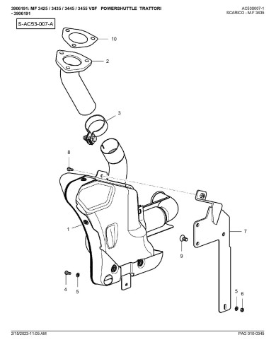 Staffa scarico MF 3400 compatibile SHL