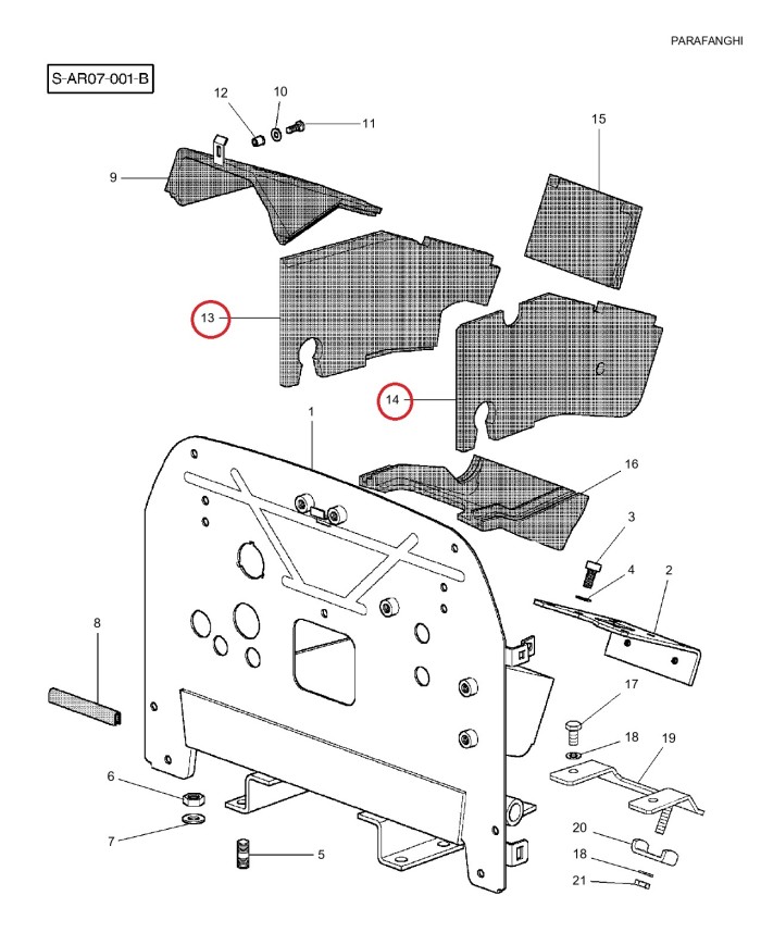 Kit paratia insonorizzante Sx-Dx Massey Ferguson 3300 compatibile SHL