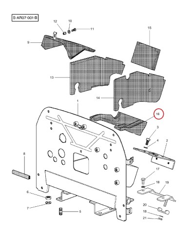 Insonorizzatore inferiore cofano MF 3300-3400 compatibile SHL-SDF