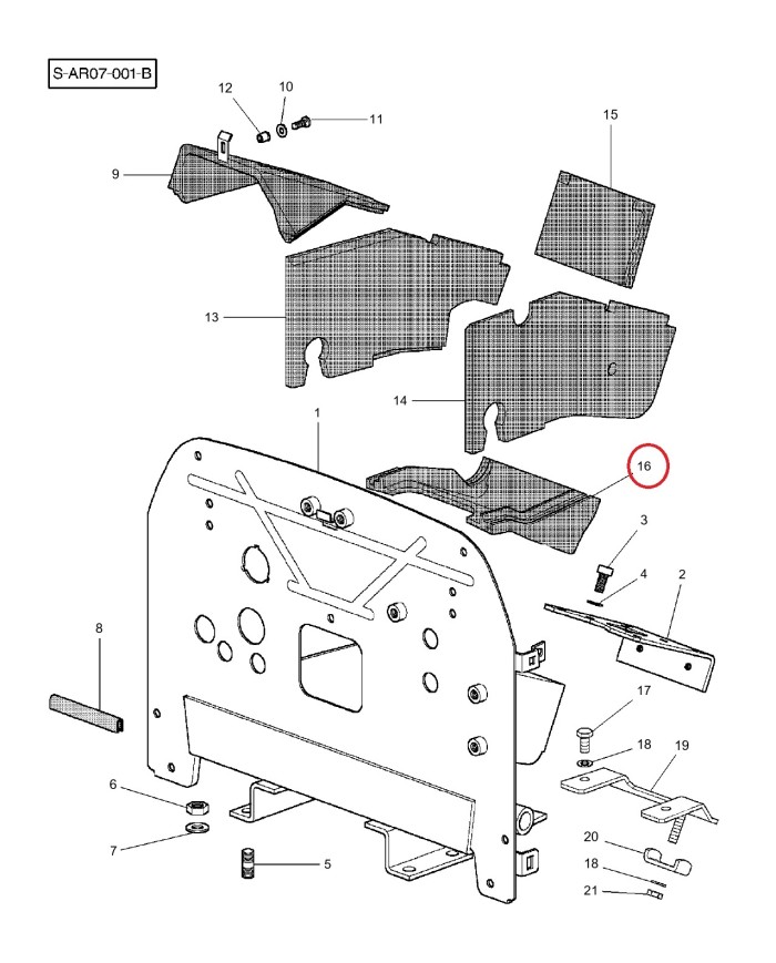 Insonorizzatore inferiore cofano MF 3300-3400 compatibile SHL-SDF