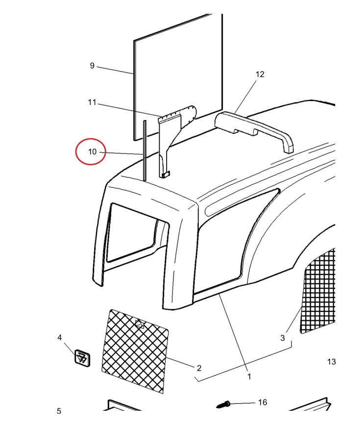 Guarnizione cofano Massey Ferguson serie 3300 3400 compatibile SHL cm 31,5