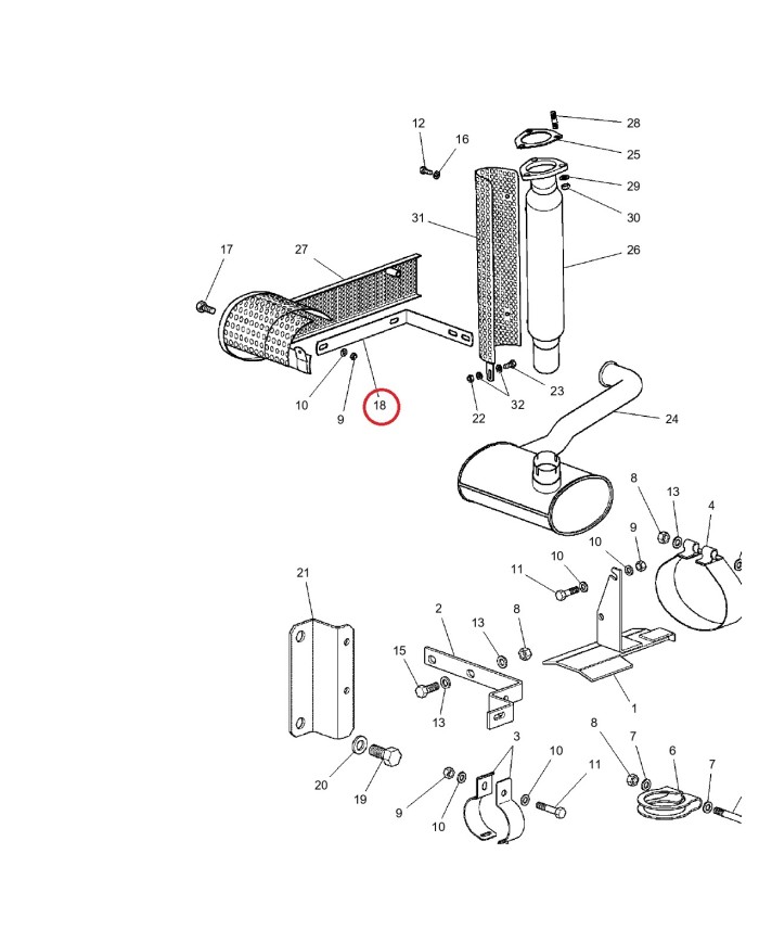 Fermo scarico cm 20 x 27 Massey Ferguson 3300 compatibile SHL