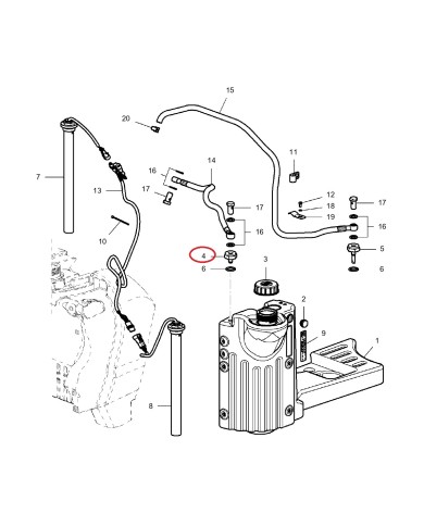 Raccordo tubo Nafta Serbatoio Massey Ferguson compatibile SDF