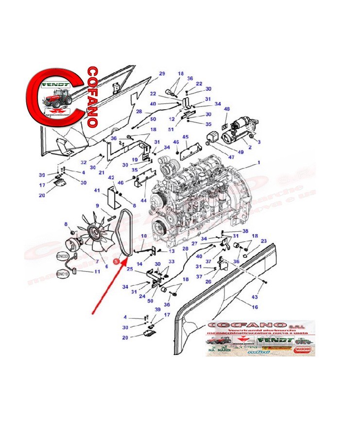 Cinghia 1915 mm per Massey Ferguson serie 8400 Cinghia 1915 mm per Massey Ferguson serie 8400