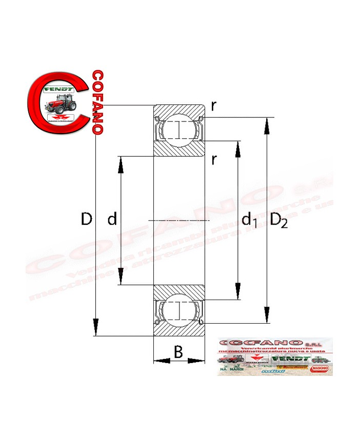 Cuscinetto a sfere 17x40x12 mm Fag