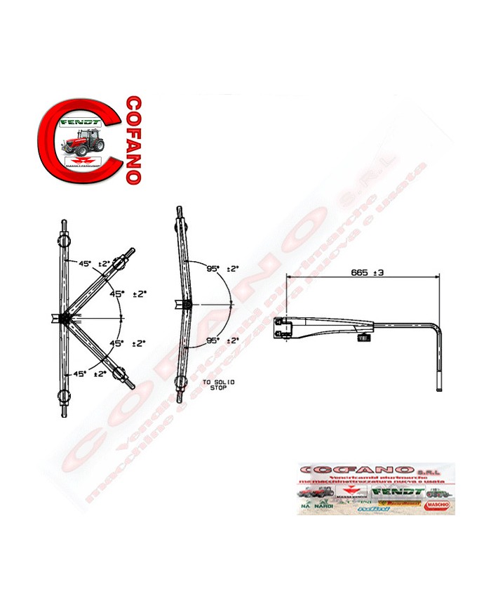 Braccio telescopico specchietto per MF 5000-6000-7000-8000