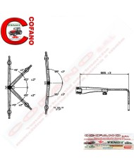 Braccio telescopico specchietto per MF 5000-6000-7000-8000