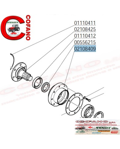 Supporto rotore lato catena Frese Maschio NC - M02108409