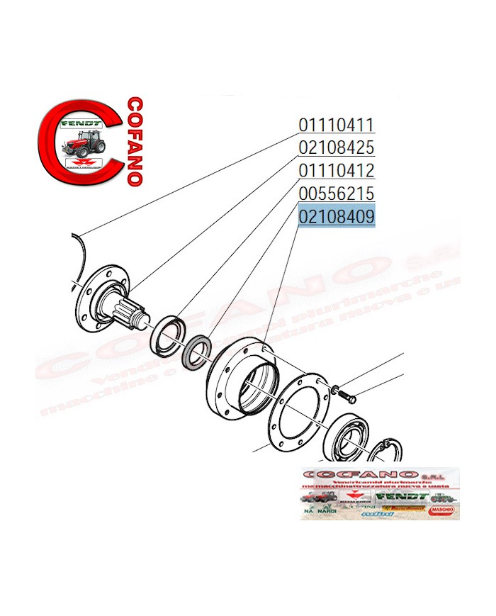 Supporto rotore lato catena Frese Maschio NC - M02108409