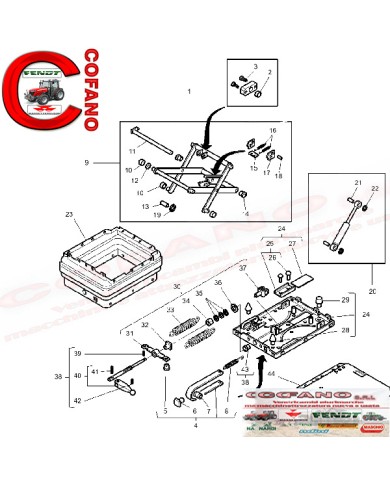 Kit riparazione sospensione sedile Massey Ferguson Fendt