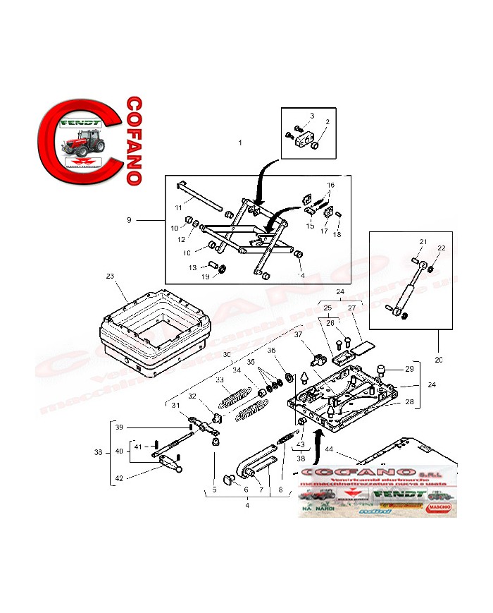 Kit riparazione sospensione sedile Massey Ferguson Fendt