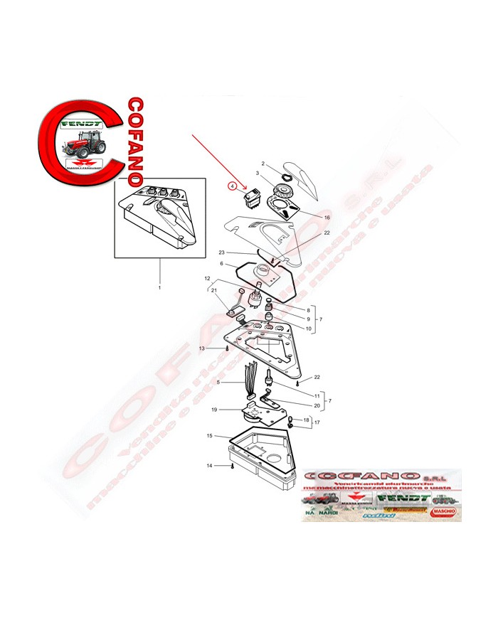 Interruttore di regolazione sollevatore Massey Ferguson