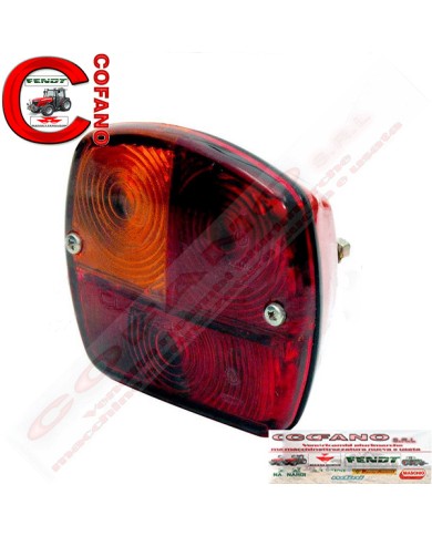 Faro posteriore in metallo rosso più stop Faro posteriore in metallo rosso più stop