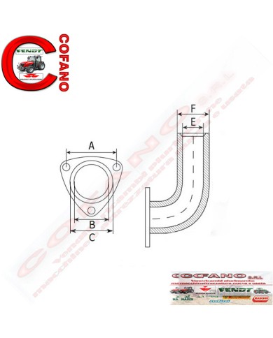 Collettore scarico Massey Ferguson