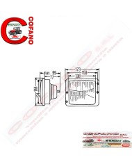 Faro anteriore sx/dx HELLA CASE IH 173x144 mm